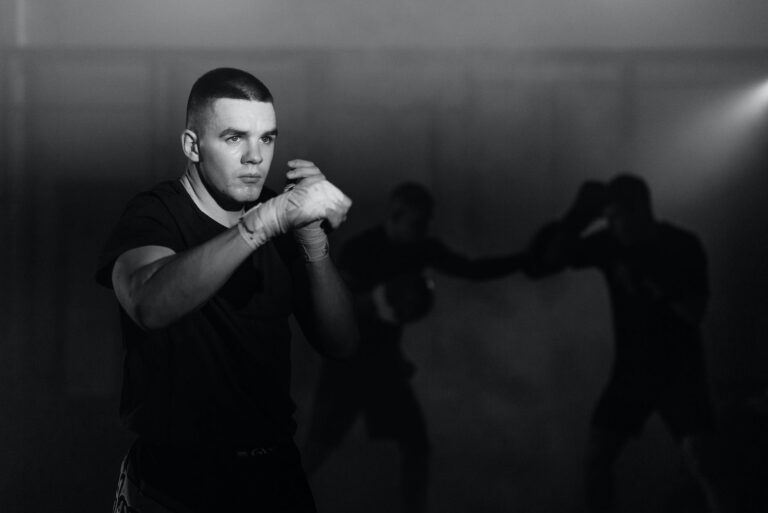 a man doing shadow boxing
